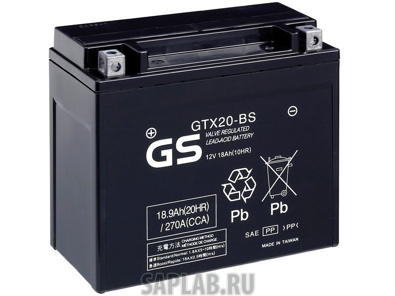 Купить GS_YUASA GTX20BS Аккумулятор GS Yuasa GTX20-BS 12В 18Ач 270CCA 177x89x157 мм Прямая (+-)